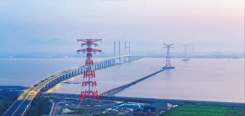 浙江台州滨海～柏树500千伏线路工程椒江大跨越段顺利贯通